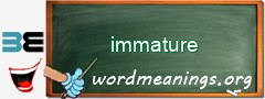 WordMeaning blackboard for immature